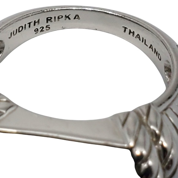 Judith Ripka Sterling Silver Faceted Onyx Ring Size 7 #21008 - Picture 6 of 8